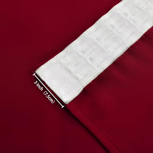 Hiasan Blackout Curtain, Thermal Curtain for Living Room Bedroom with Tiebacks, 2 Panels, 90 x 90 Inch, Red - Image 4