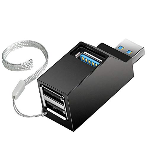 BASIC HOUSE® Mini adaptador de 2 puertos USB 2.0 + 2 puertos USB 3.0 para ordenador portátil, ordenador portátil, PC (negro)