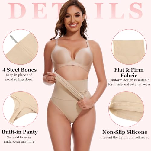 Image of JOYSHAPER Half Slip Skirt for Women Under Dresses Tummy Control Shapewear Dress Slip with Built-in Thong