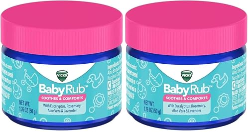 Image of Vicks BabyRub Soothing Chest, Neck and Back Ointment 1.76 Ounce (Pack of 2)