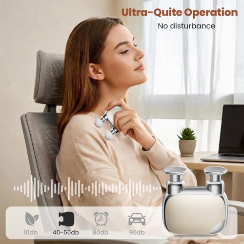 Mini Massage Gun Powerful Percussion Deep Tissue Muscle Massager Silver - image 6