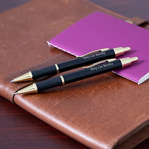 Dayspring Pens - Monroe Engraved Pen And Pencil Set Personalized Gift - Black. Custom Engraving Shipped Super Fast In One Business Day. #TOP1
