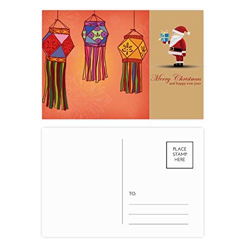 Cartes postales lanterne chinoise et Père Noël pour partager votre amour
