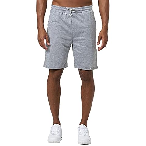 Mens Basic Training Shorts Elastic Waist Sport Short Slim Fit Summer Jogger Sweatpants with Pocket, Colours:Grey, Size:M Cover