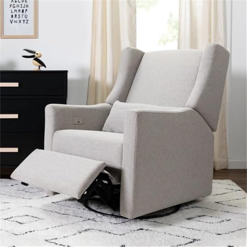 Babyletto-Kiwi-Electronic-Power-Recliner-and-Swivel-Glider-with-USB-Port-in-Performance-Grey-Eco-Weave-Water-Repellent-Stain-Resistant-Greenguard-Gold-and-CertiPUR-US-Certified Babyletto Kiwi Electronic Power Recliner and Swivel Glider with USB Port in Performance Grey Eco Weave Water Repellent Stain Resistant Greenguard Gold and CertiPUR US Certified