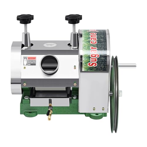 Samger Manual Sugar Cane Juicer Machine Stainless Steel Sugar Cane Juicer Press 110LBS Output per Hour with 2" Large Inlet, 3 Steel Rollers, Handwheel, Sugar Cane Juice Squeezer for Homes and Shops