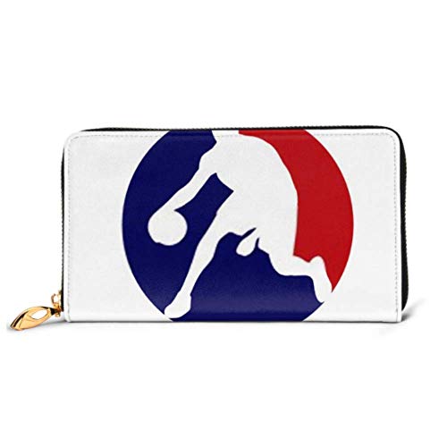 Preisvergleich Produktbild JHGFG Mode Handtasche Reißverschluss Brieftasche Weiß Basketball Spieler Silhouette isoliert auf Telefon Kupplung Geldbörse Abendkupplung Blockieren Leder Brieftasche Multi Card O.