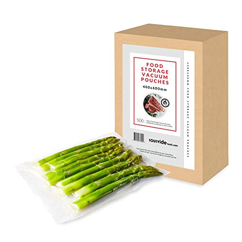 SousVideTools Bolsas de almacenamiento de alimentos al vacío, Polietileno, compuesto PA, 400 x 600 mm