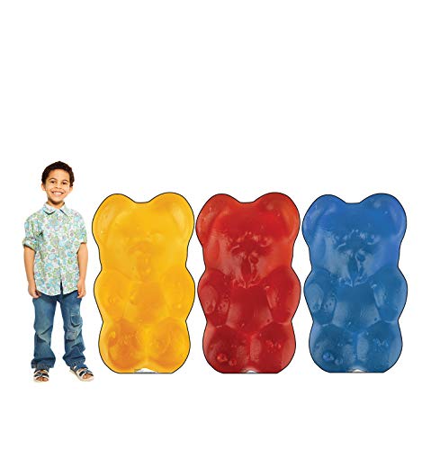 Image of Cardboard People Gummy Bears Cardboard Cutout Standup (3 Pack: Orange, Red and Blue)
