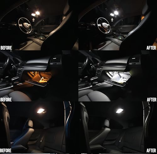 Image of WLJH White DE3175 LED Bulb 31mm Canbus for Dome and Reading Lights | Canbus Error Free, 2835 SMD, 400lm, Plug and Play, Dome, Map, Trunk Cargo, Glove Box, Courtesy Door Light, 10-Pack