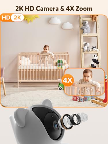 Image of iFamily Smartphone Baby Monitor with APP& 5 inch Split HD Monitor &2K Camera x2 | wifi baby monitor,Night Vision, 2-Way Talk, Motion Tracking&Alerts, Temp Sensor, Lullabies,Secure WiFi Lock