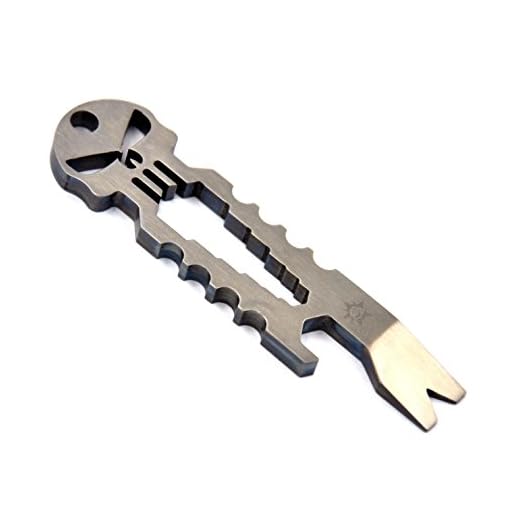 BANG TI Décapsuleur de poche en titane Punisher - Outil multi-porte-clés