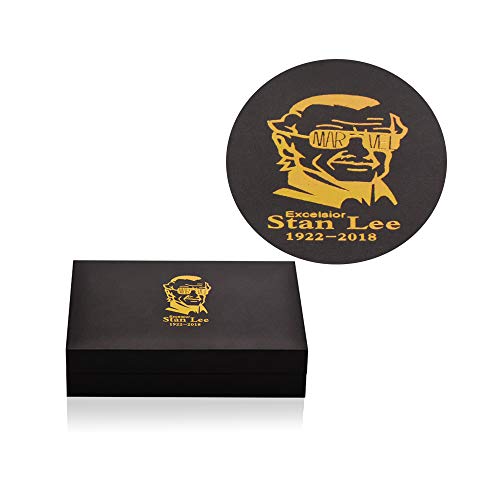 5 PC Stan Lee Commemorative Coin, 24k Gold & Silver Playing Card for Collection,A Great Coin and Poker Collecting Gifts for Husband, Father, Friends,Fans,Father's Day