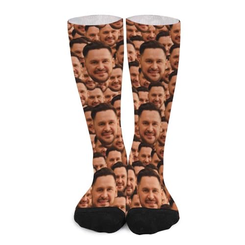 Ayambetus Chaussettes personnalisées avec photo personnalisée - Unisexe - Cadeau pour homme, femme, adolescent, Chaussettes design personnalisé Style 3, taille unique