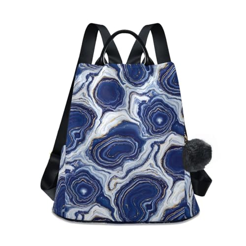 Sac à dos abstrait marbré bleu foncé pour un transport quotidien et urbain