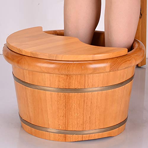 Bañera de pies de roble Katzowen con masajeador miniatura 4