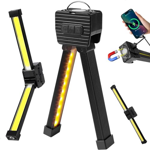 Gym Lamp for Posing, Magnetic LED Work Lights with Hook, Portable USB Rechargeable Torch, 7th Gear Dimming Flashlight 180 Degree Folding, Father's Day Gifts Gadgets for Men, Camping Light