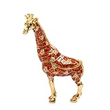 QIFU-Hand Painted Enameled Giraffe Style Decorative Hinged Jewelry Trinket Box Unique Gift For Home...