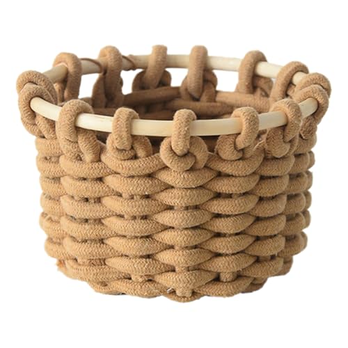 編まれた収納整理バスケットおもちゃの枕や毎日の必需品の家庭用ゴミ箱用の丈夫な綿ロープ編まれたバスケット