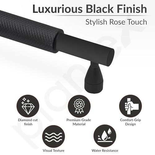 Image of Plantex Cabinet Handle /Kitchen Cabinet Door Handle /Wardrobe /224 mm Cupboard Handle /Door Pull-Push Handle for Home /Office - Pack of 2 (Black)