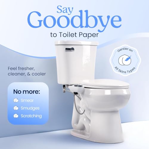 Image of CLEAR REAR Bidet Attachment for Toilet Seat - Non-Electric with Self Cleaning Nozzle, Leak Proof Connectors, Adjustable Water Spray, Rear & Feminine Wash - Hygienic Bathroom Upgrades (Warm & Cold)