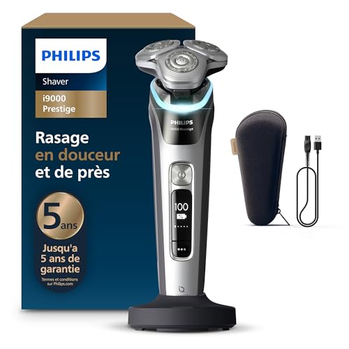 Philips Rasoir i9000 Prestige Rasoir électrique sec et humide Slate Nova avec technologie Skin IQ système Triple Lift & Cut lames rotatives 360 Dual SteelPrecision modèle XP920410 - vue 2