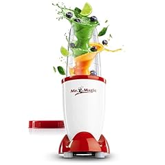 GOURMETmaxx Mr. Magic Blender | Smoothie Maker - 4 pezzi | Frullatore con caraffa e coperchio salvafreschezza | Frullatore con 8 funzioni | Food Processor per frullati, smoothies, shot & co.