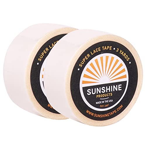 Image of Sunshine Tape | Super Lace Wig Adhesive Tape Roll | Double Sided, Medical Grade | Toupee and Wig Tape (3 /4 inch x 3 YDS, 2 Rolls - Discounted)