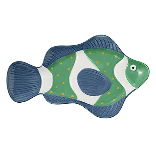 SOLUSTRE Ceramic Fish Serving Plate Fish Shaped Dish for Home Storage Craftsmanship Easy to Clean Ceramic Tray for Serving Snacks Appetizers