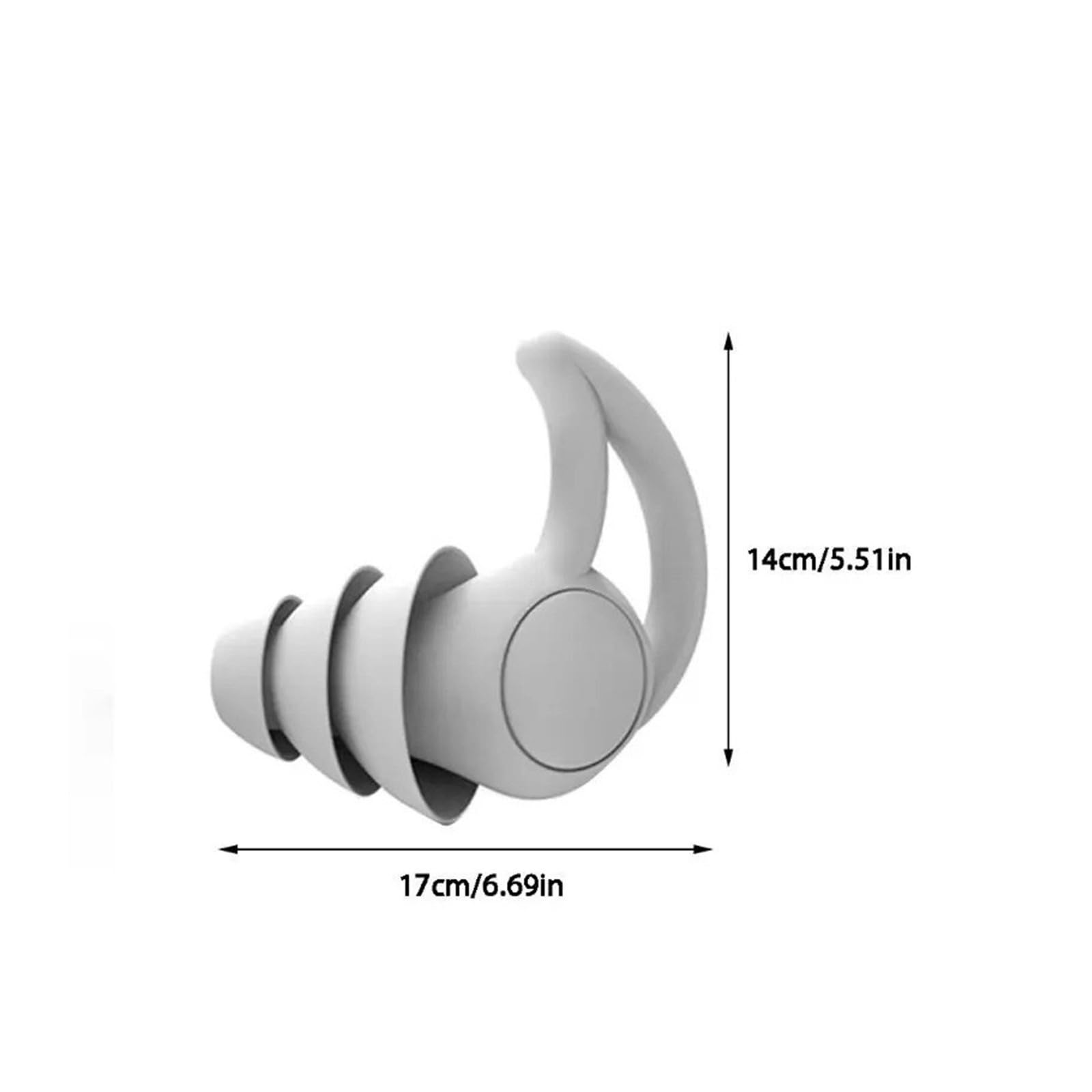 1 par de tapones de silicona suave para los oídos, reducción de ruido, aislamiento acústico para dormir (2 negros)