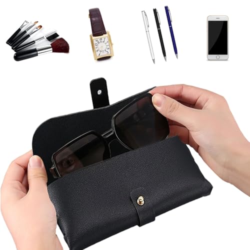 Image of Glasses storage bag Travel sunglasses myopia glasses storage bag Fashion leather storage bag