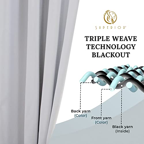 Rideaux occultants thermiques blanc Superior isolants pour obscurité totale de chambre - 5