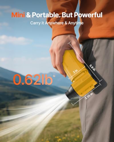 Image of Compressed Air Duster, 130,000RPM Ultra-Powerful Electric Air Duster | 8000mAh Rechargeable Battery Cordless Blower, 4-Gear Adjustable Air Blower for Keyboard, Computer, Car - Bright Yellow