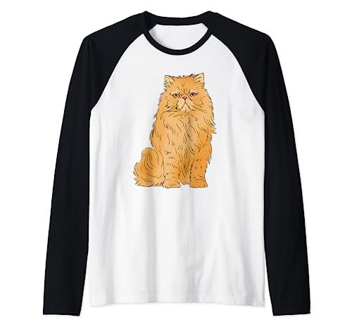 Diseño de gato persa Leave Me Alone Cat enojado gato persa Camiseta Manga Raglan