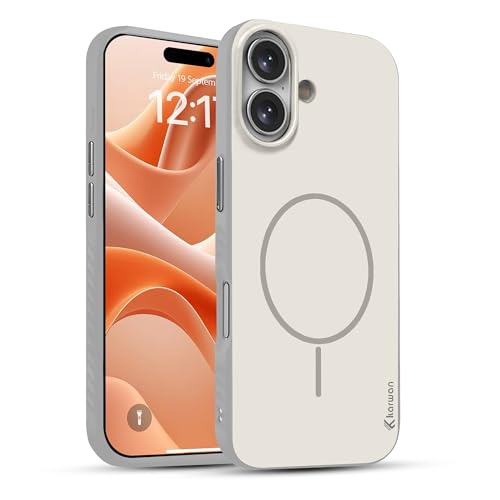 Image of KARWAN Slim Shockproof Back Case Cover Compatible with iPhone 16,Dual Layer Armor Protection with Matt Finish, Heavy Duty Cover with Magnetic MagEase Wireless Charging (Grey)