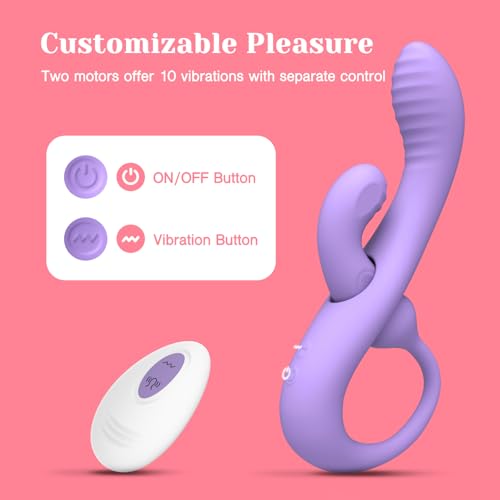 Tracy's Dog Vibrator Sex Toys - Transformable Rabbit Vibrators for Women, Clitoral & G-Spot Anal Stimulation, Soft Double-Ended Dildos for Solo & Partner, Remote Adult Toy with 10 Vibrations, Wizzy - Image 6