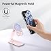 iWALK Magnetic Cell Phone Stand for Desk, Angle and Height Adjustable Mobile Phone Holder, Foldable Magnet Stand for iPhone 17 16 15 14 13 12 Pro Max and iPad, Cell Phone Holder for Samsung, Pink