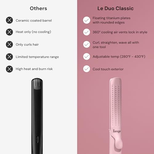 L'ANGE HAIR Le Duo Grande 360° Airflow Styler | Curl & Straighten with One Tool | 5.3" Snag-Free Titanium Plates | Cooling Air Vents to Set Curls | Adjustable Temp & Auto Shut-Off | Blush - image 7