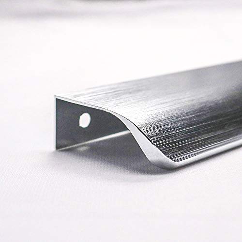 Image of Goldenwarm 6 Pack Brushed Nickel Cabinet Pulls 5 Inch Finger Pulls for Cabinets Edge Pulls Silver Kitchen Hardware for Dresser Drawers,Aluminum Alloy