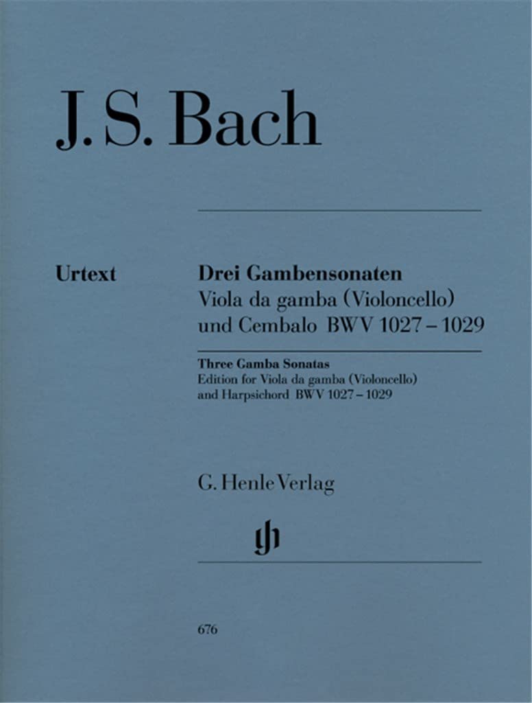 Sonatas for Viola da Gamba and Harpsichord (Version for Viola da Gamba or Violoncello) BWV 1027-1029 - viola da gamba (cello) and harpsichord - (HN 676)