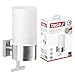 Price comparison product image tesa EXXCLUSIV Soap Dispenser 230 ml - Self-Adhesive Hand Soap Dispenser in White Frosted-Glass Design with Pull Function - Waterproof, incl. Power.Kit Adhesive Solution - 192mm x 73mm x 115mm