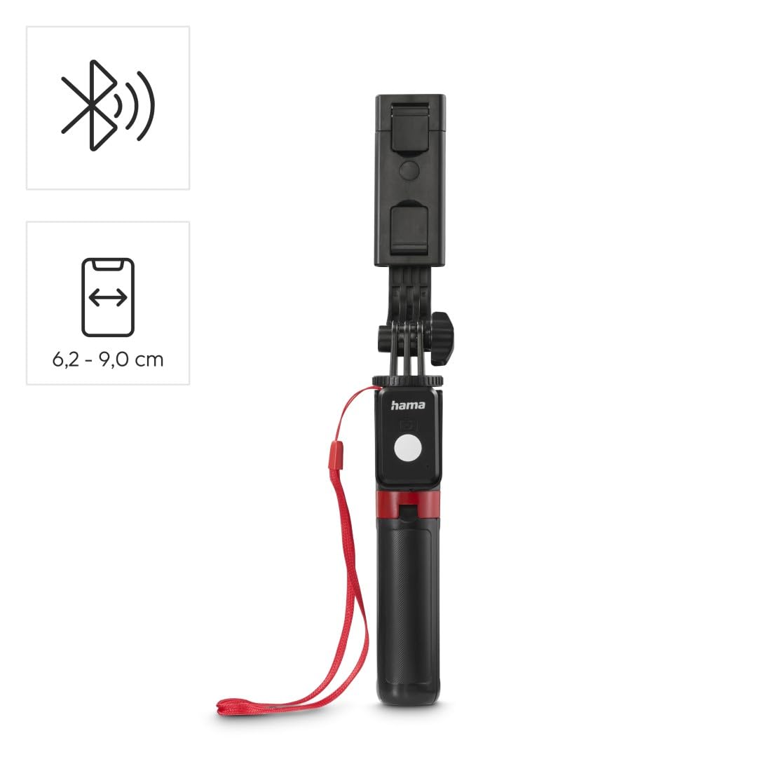 Hama Statyw do Telefonu, Uchwyt Selfie Stick z Pilotem Bluetooth, Ultralekki, Teleskopowy, Wysuwany do 70 cm, Odporny na Skręcanie, Idealny do Podróży i Streamingu