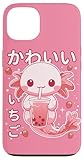 Kawaii Axolotl Strawberry Boba Japanese Cute Anime