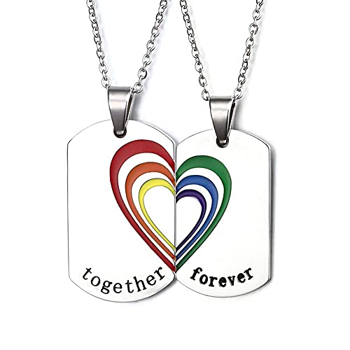 Clásico Lgbt Lesbianas Gay Bandera Collar Gay Arco Iris Etiqueta de Perro Colgante Collar Parejas Accesorios de Joyería Hechos A Mano Hombres Mujeres Cover