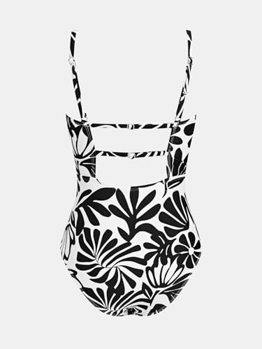 Image of CUPSHE Women Swimsuit One Piece Bathing Suit Square Neck Cutout Back Tummy Control with Adjustable Spaghetti Straps