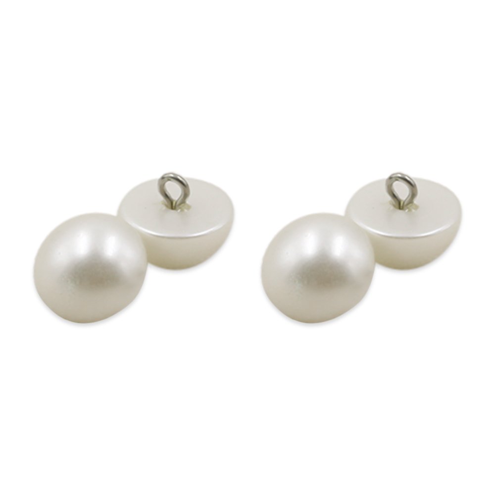 Pearl Buttons Mushroom Domed Sewing Buttons Shank Style for Sewing Accressory 20Pcs-White