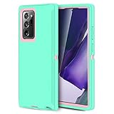 MXX Galaxy Note 20 Ultra [3 Layers] Heavy Duty Protective Case - Rugged Rubber Shockproof Cover (Aqua/Light Pink)