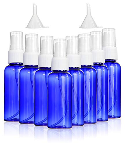 8PCS Spray Bottles 2 Ounces, 50ml Small Blue Empty Bottles Plastic Mist Spray Bottle (Blue,8)