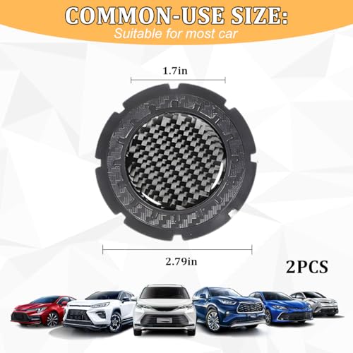 Portavasos para carro con diseño de fibra de carbono, 2 piezas miniatura 2
