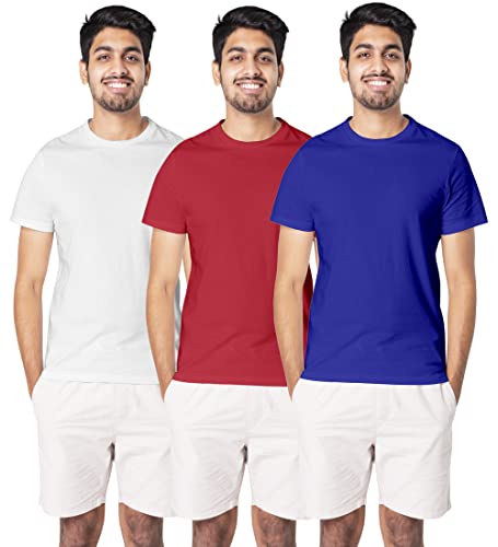 Image of Hangout Hub Tshirt for Mens | Regular Fit | Super Combed Cotton Men T-Shirt | Solid Plain Tees | Round Neck T Shirt | Half Sleeves | Pack of 3